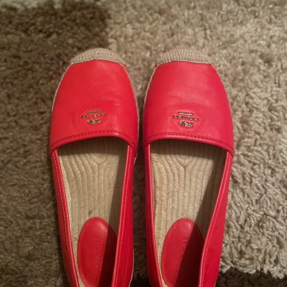 Coach espadrilles women red leather shoes size 8.5 - Picture 6 of 7